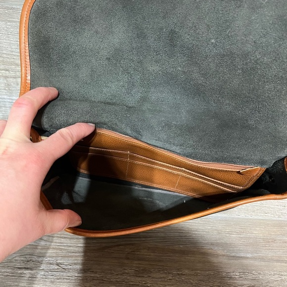 DOONEY & BOURKE Vintage Equestrian Leather Crossbody Purse Bag Black Tan - Picture 15 of 16